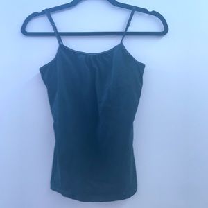 a black tank top